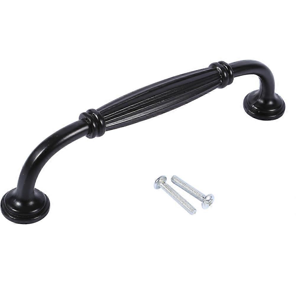 Retro Arch Door Handle Cabinet Wardrobe Drawer Pull Zinc Alloy Knobs Hardware Black