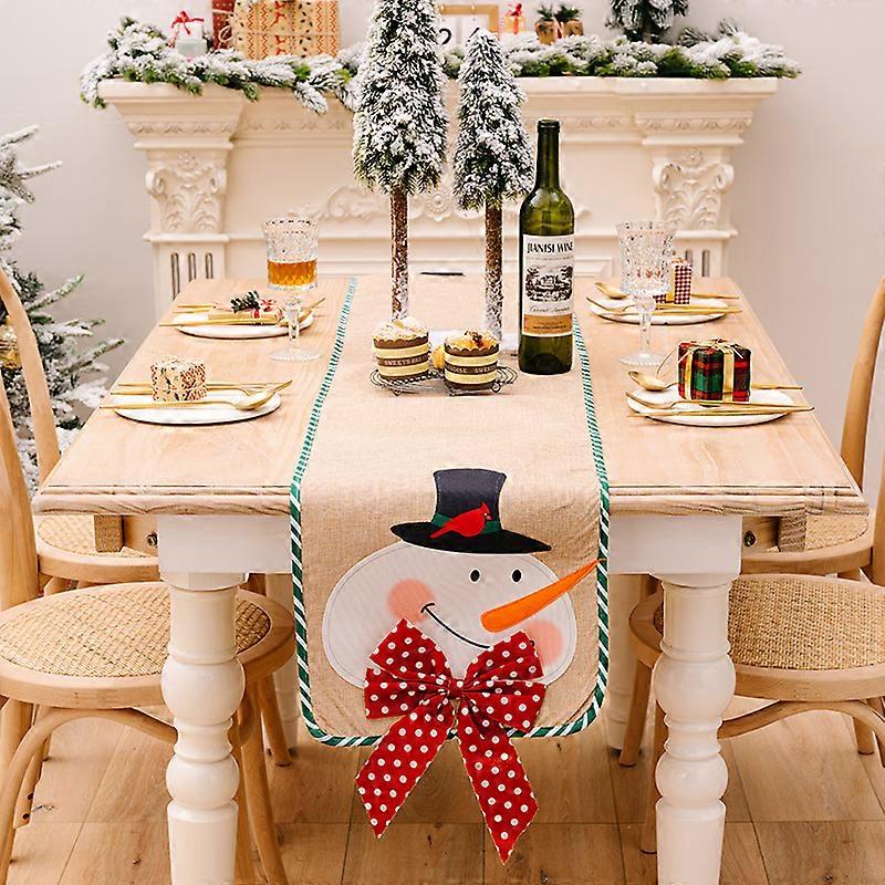 Rectangular Christmas Tablecloth Polyester 34 * 178cm Christmas Tree Patterns for Christmas Table DecorationPrinted Christmas Tablecloth Absorbent Tab