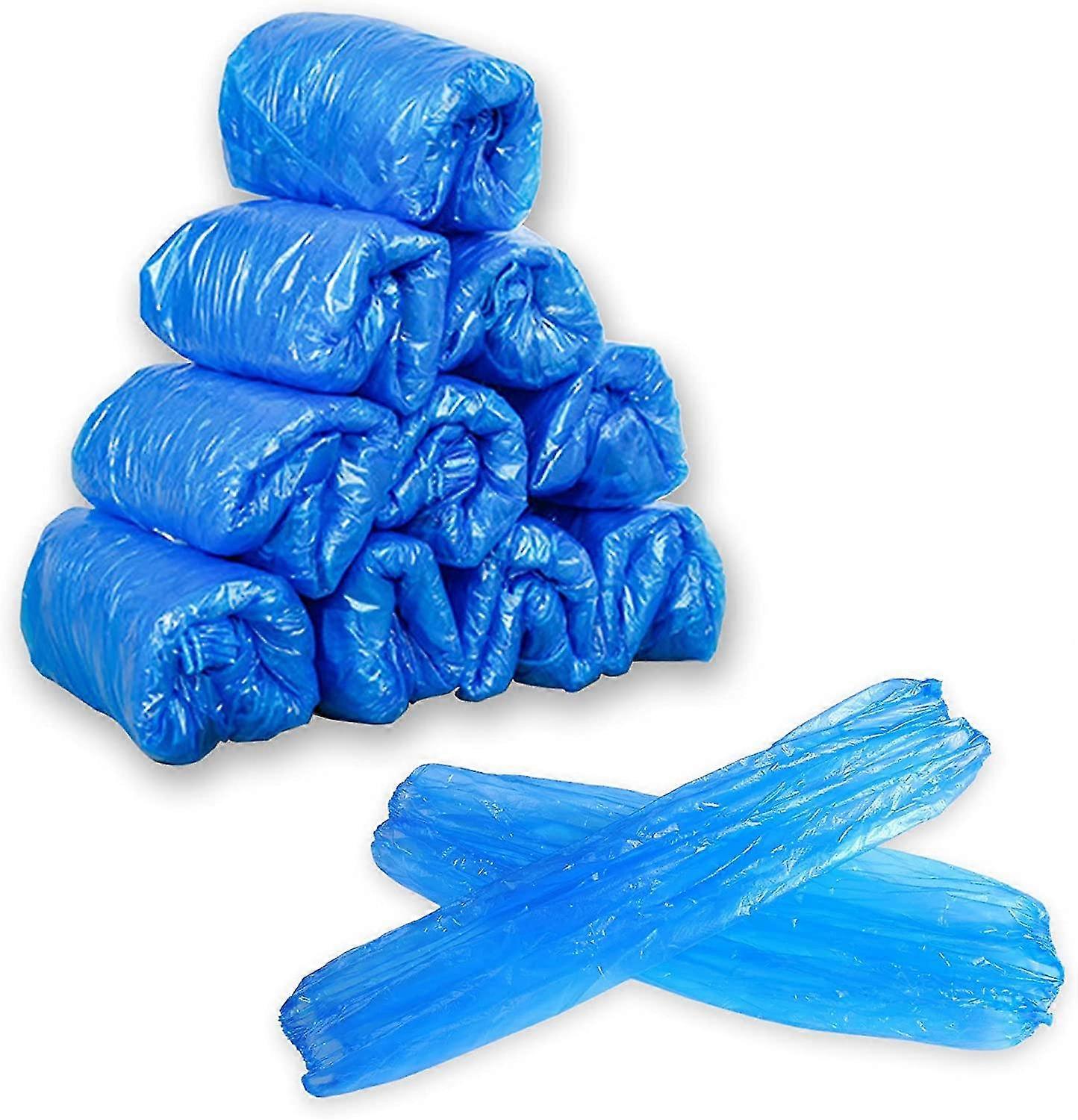Plastic Disposable Sleeves, 200pcs Waterproof Sleeve Protector For Arm With Elastic On Cuff-blue
