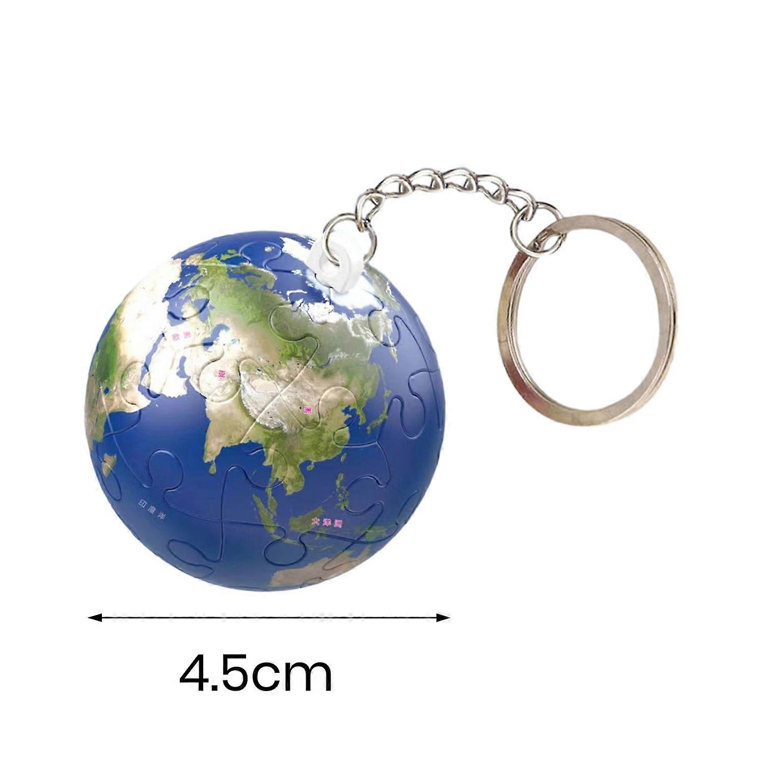 3D Puzzle Ball Keychain Earth Football Basketball Oil Painting