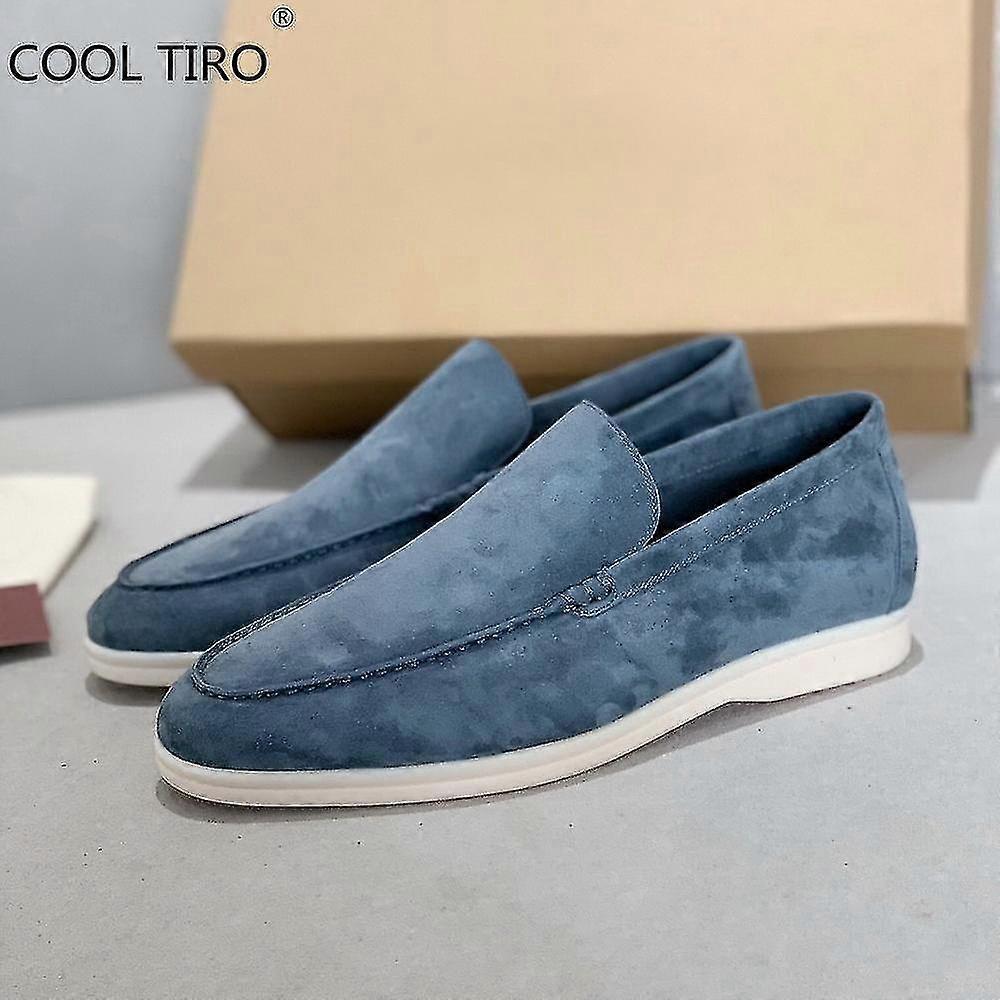 Hiekka Mokkanahka Miehet Loafers Rento Mokasiinit Kesäkävelykengät Pyöreät varpaat Slip-ons Flat Driving Laiska Pipo Kengät Herrasmiesmekko Kenkä