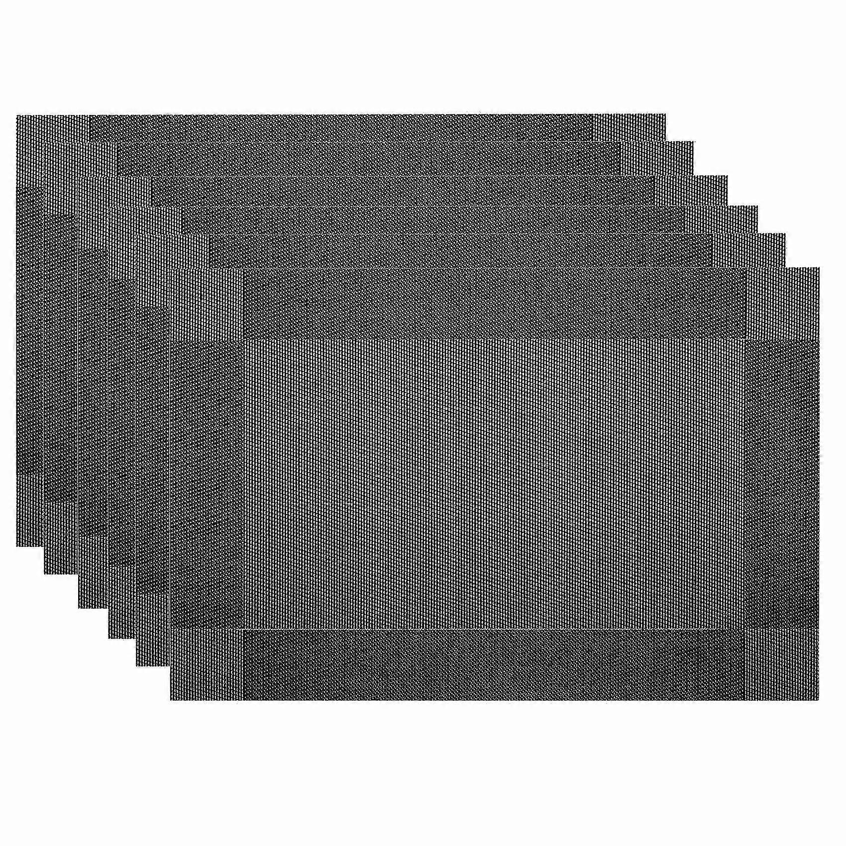 6 Pcs Table à manger Sets de table à manger Tapis d’isolation thermique antidérapants (noir)