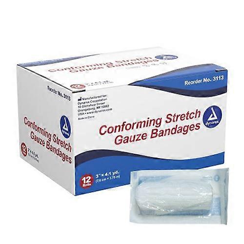 Dynarex Sterile Conforming Bandage 3 Inch x 4-1/10 Yard ,Count of 12
