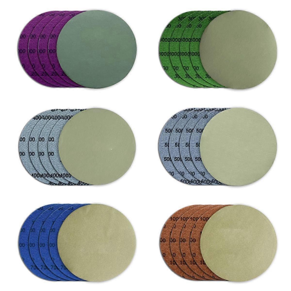 5 Inch Sanding Discs Hook and Loop, 30 Pcs Wet Dry Sandpaper, Round High Grit Sand Paper for Orbital Sander
