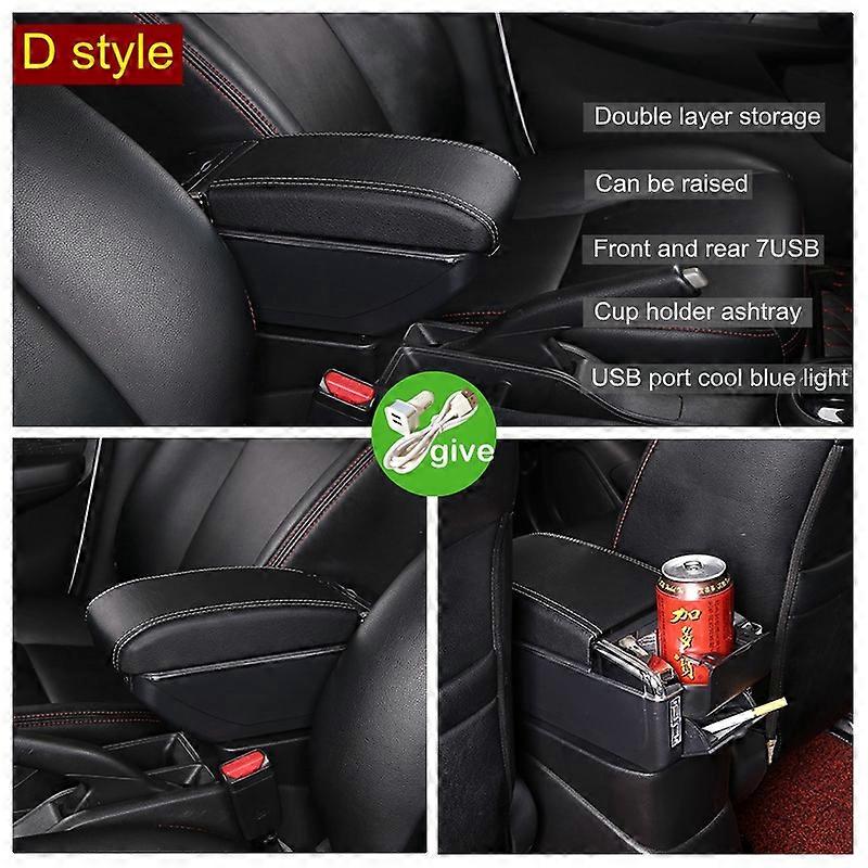 Armrest Box For Chevrolet Sail 3 Center Console Storage Rotatable Retractable Dual Layer Cup Holder Ashtray USB Car Accessories