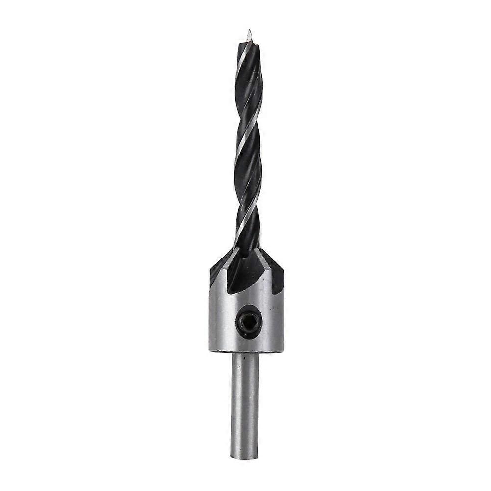 4pcs HSS 3 Tips 5 Flute Drill Bits Countersunk Head Drilling Bit Set 3mm-6mm Countersink Drill Bit Carpentry Chamfer Boring Wood