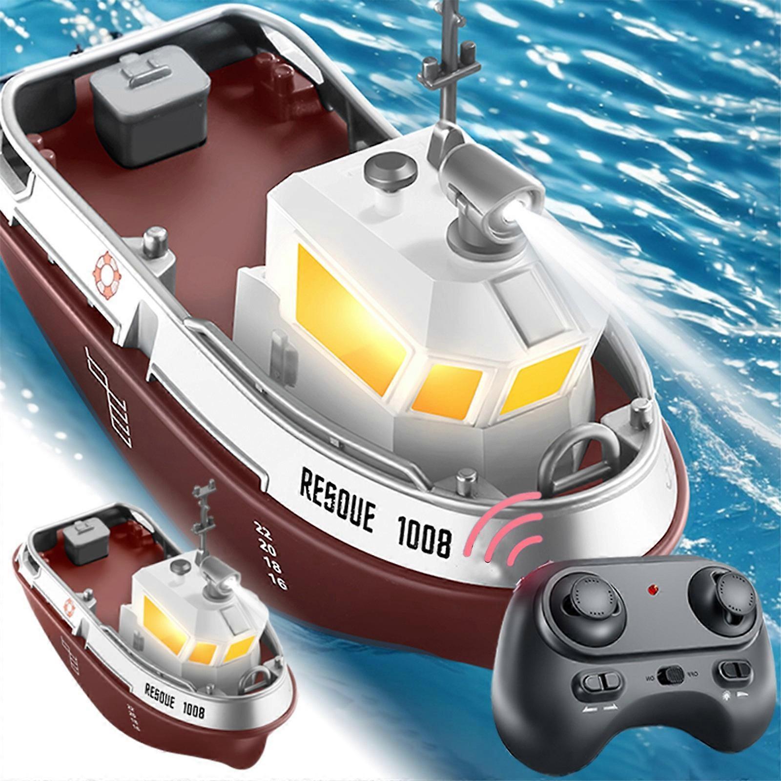 Mini bateaux RC pour enfants Bateaux télécommandés avec lumières LED Bateaux rechargeables RC 2.4G FLYE242681