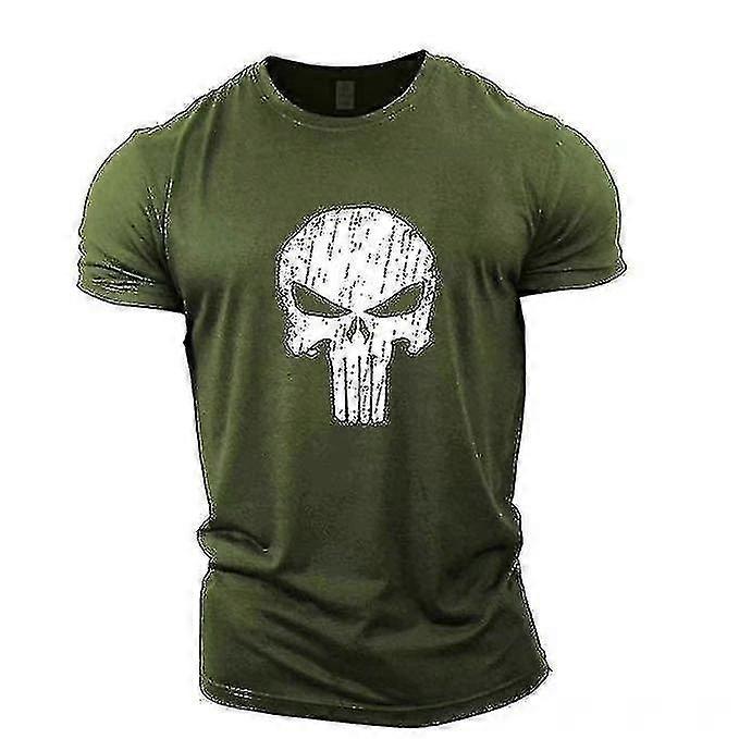 Punisher Skull Bodybuilding Top Koszulka Z Krótkim Rękawem