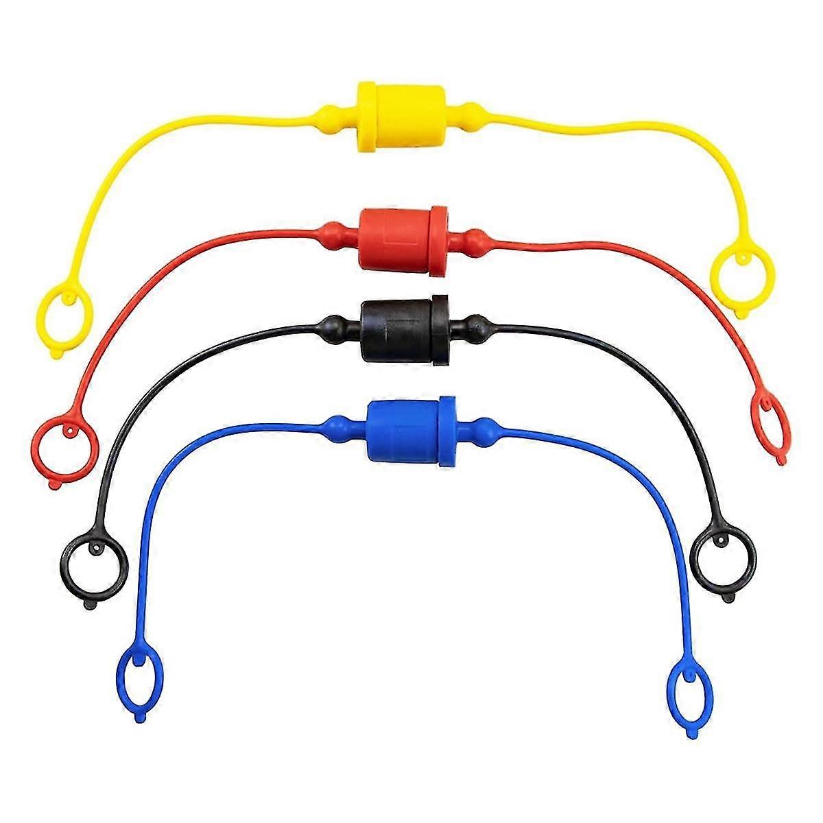 4 مجموعات من غطاء الغبار الذكري وغطاء القابس الأنثى للوصلات الهيدروليكية السريعة، أغطية/سدادات غبار مطاطية (-1/4 بوصة)