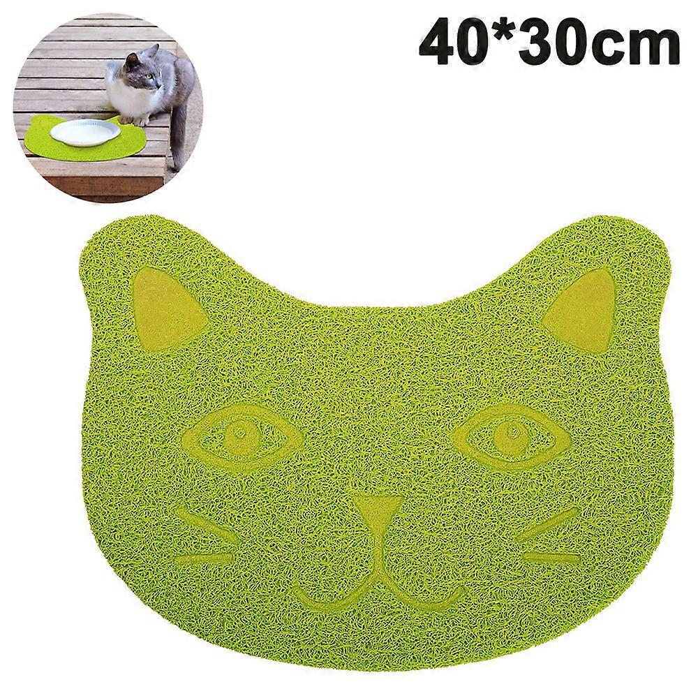 犬猫の子犬のためのかわいい猫PVCフードボウルパッドノンスリップフードマット