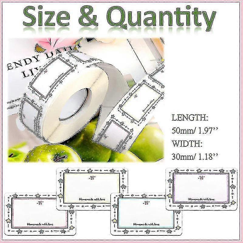 500pcs 5x3cm Food Labels Self-adhesive Jam Jar Labels Container Labels