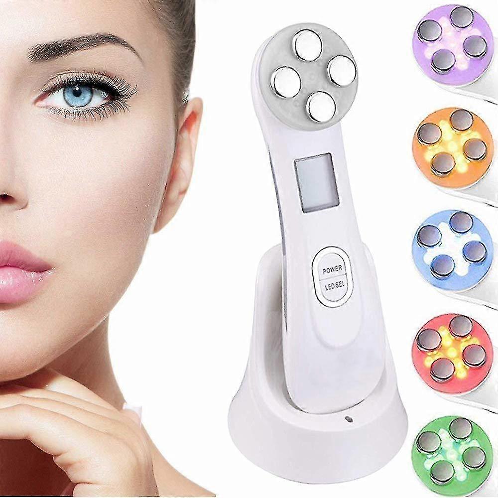 Ultrasonik Güzellik Cihazı, 5in1 Çok Fonksiyonlu Yüz Güzellik Cihazı, 6 Modlu LED Güzellik