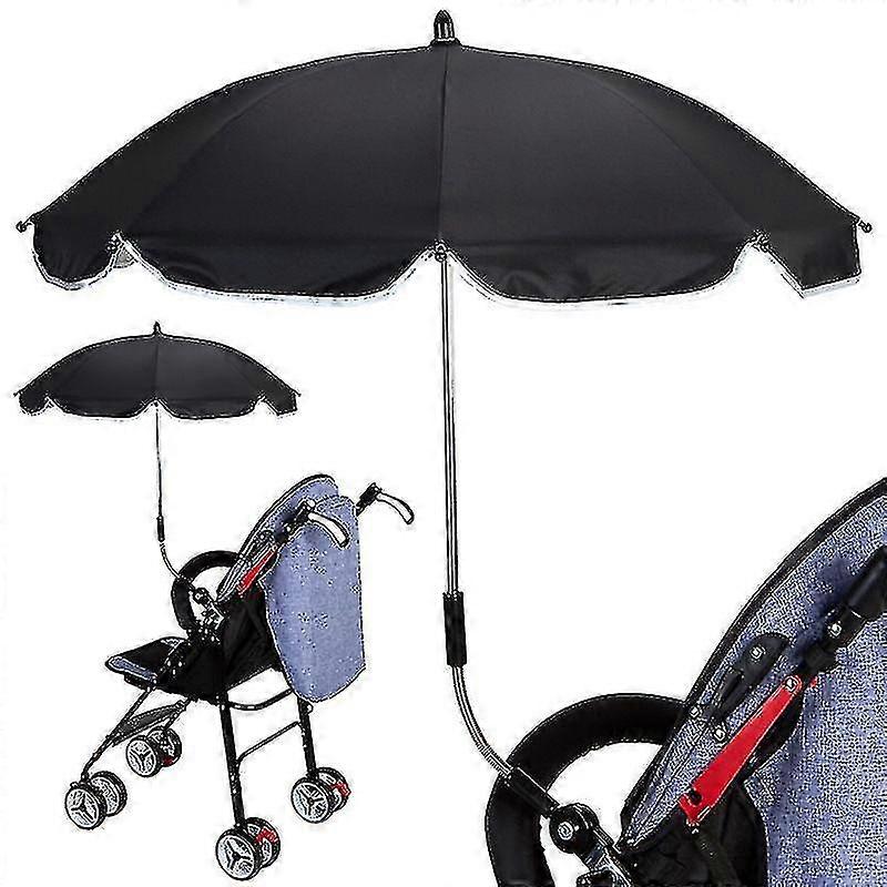 Universal 50+ Uv Sun Umbrella, Adjustable Stroller Umbrella,black