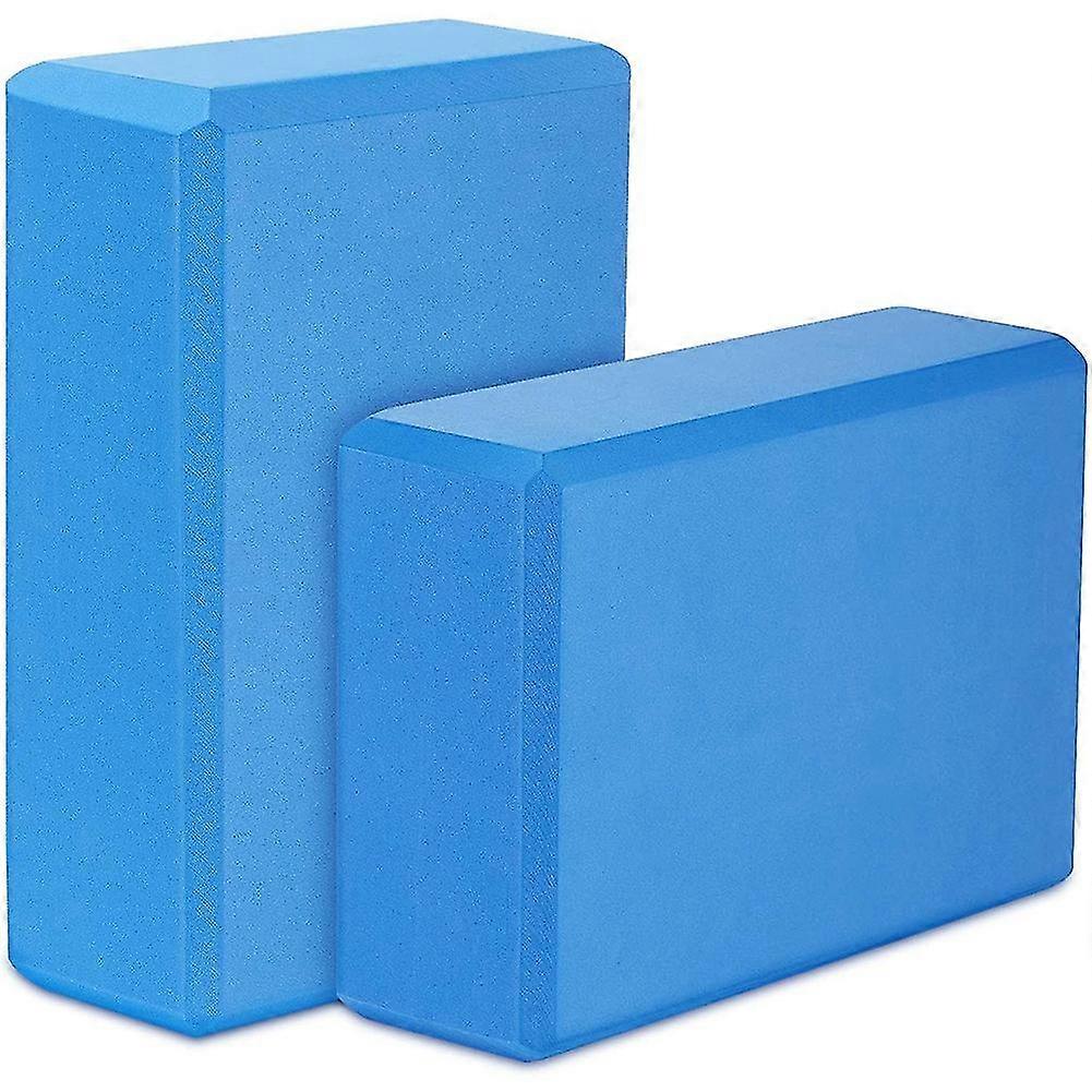 Yoga Blocks 2 Pack,Eva Foam Yoga Block Exercise Bricks,Blue