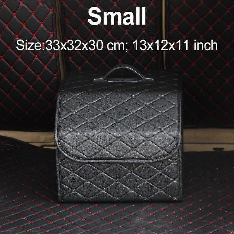 Leather Storage Box Trunk Organizer Collapsible Car Storage Bag Organizers for Automobile Vehicle SUV Stowing Tidying Box