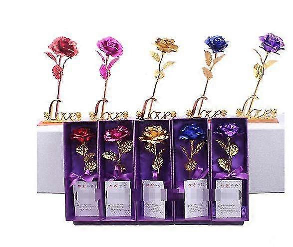 Noel Hediyesi Sahte Çiçek Yaratıcı Tek 24k Altın Folyo Gül Sevgililer Günü Hediye Kutusu Sevgililer, Müşteriler ve Arkadaşlar İçin