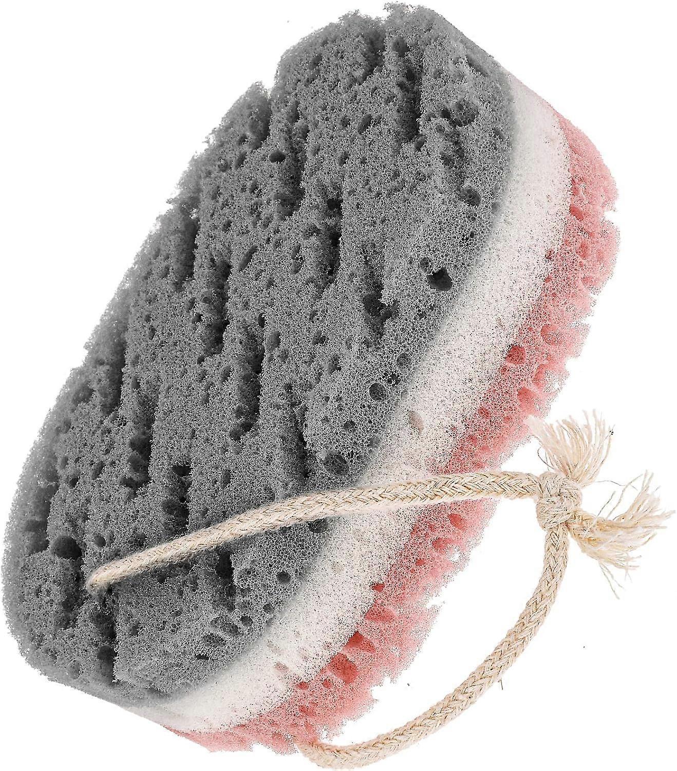 Reusable Loofah Bath Sponge, Exfoliating Body Sponge, Large Bath Accessory (Gray)