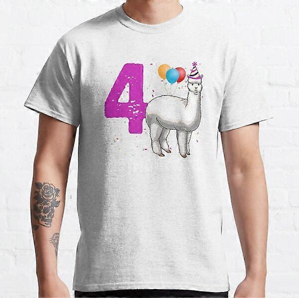 Cumpleañera 4 Alpacas Camiseta Clásica-RK40439
