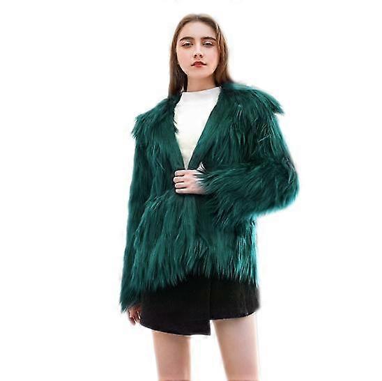 Abrigo de piel sintética para mujer Chaqueta con capucha peluda y