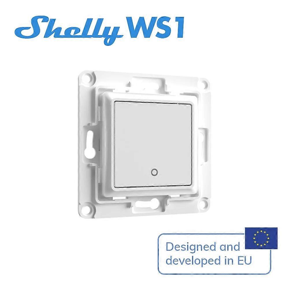 Shelly Wall Switch White/Black The 1 Buttons Switch Comes With Attachable Relay Holder Compatible Wall Switch Console