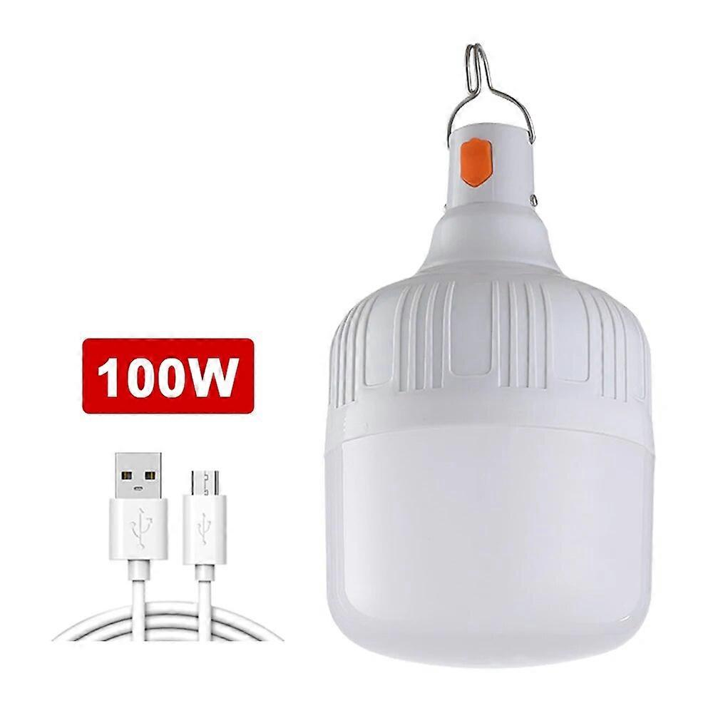 Portable LED Emergency Lamp Bulbs USB Rechargeable Hanging Lantern Outdoor Tent Lamp with Hook for Garden Camping