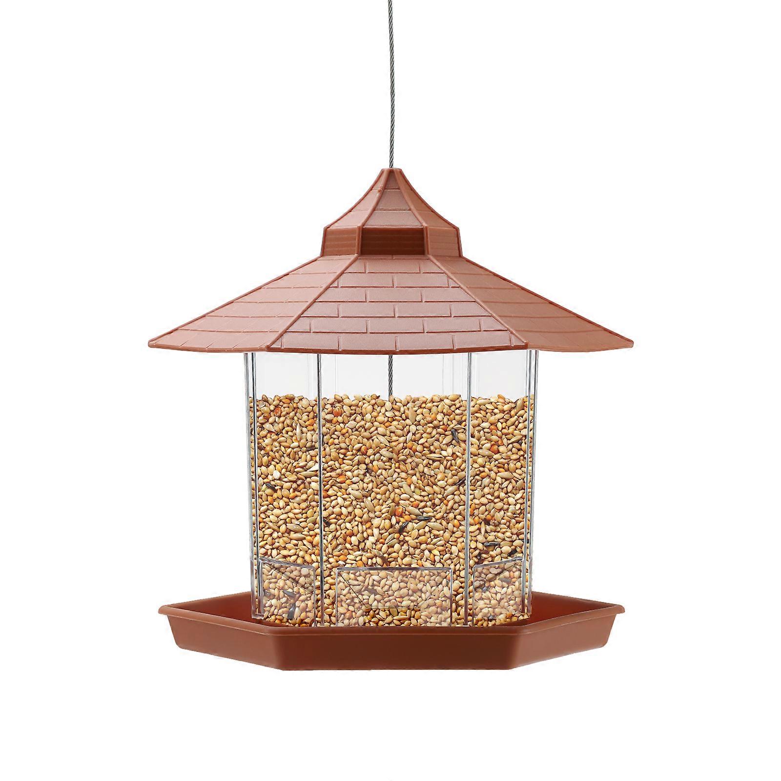 2023 Large Hanging Chalet Bird Feeders for Seed and Nut Plastic Feeder