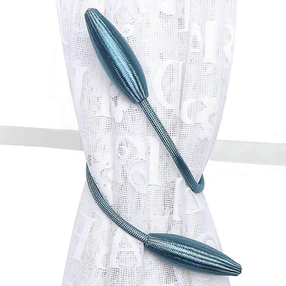 2er-Pack-Gardinenbinder-Clips/dekorative Seil-Holdbacks, kreative Fenstervorhang-Drehkrawatte, Gardinenhalter (blau)