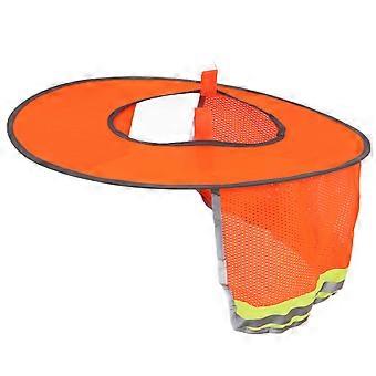 Hard Hat Sun Shade Summer High Visibility Full Brim Mesh Neck Sunshade with Reflective StripeOrange
