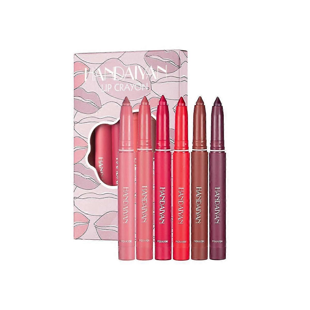 Rotating And Cuttable Lipstick Pen 6pcs Lip Liner Pen Set