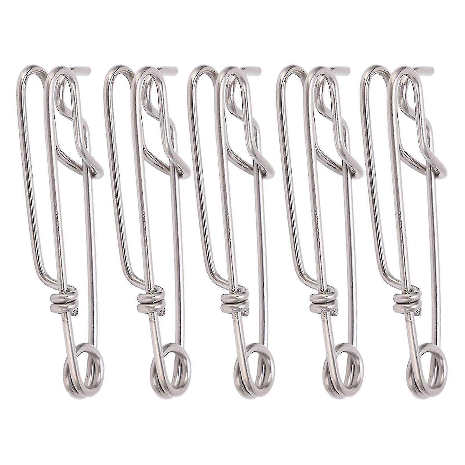 Sea Fishing Connectors - 5PCS Long Line Clips with Quick Pin Swivel Snap Tool, 1.8cmx60MM