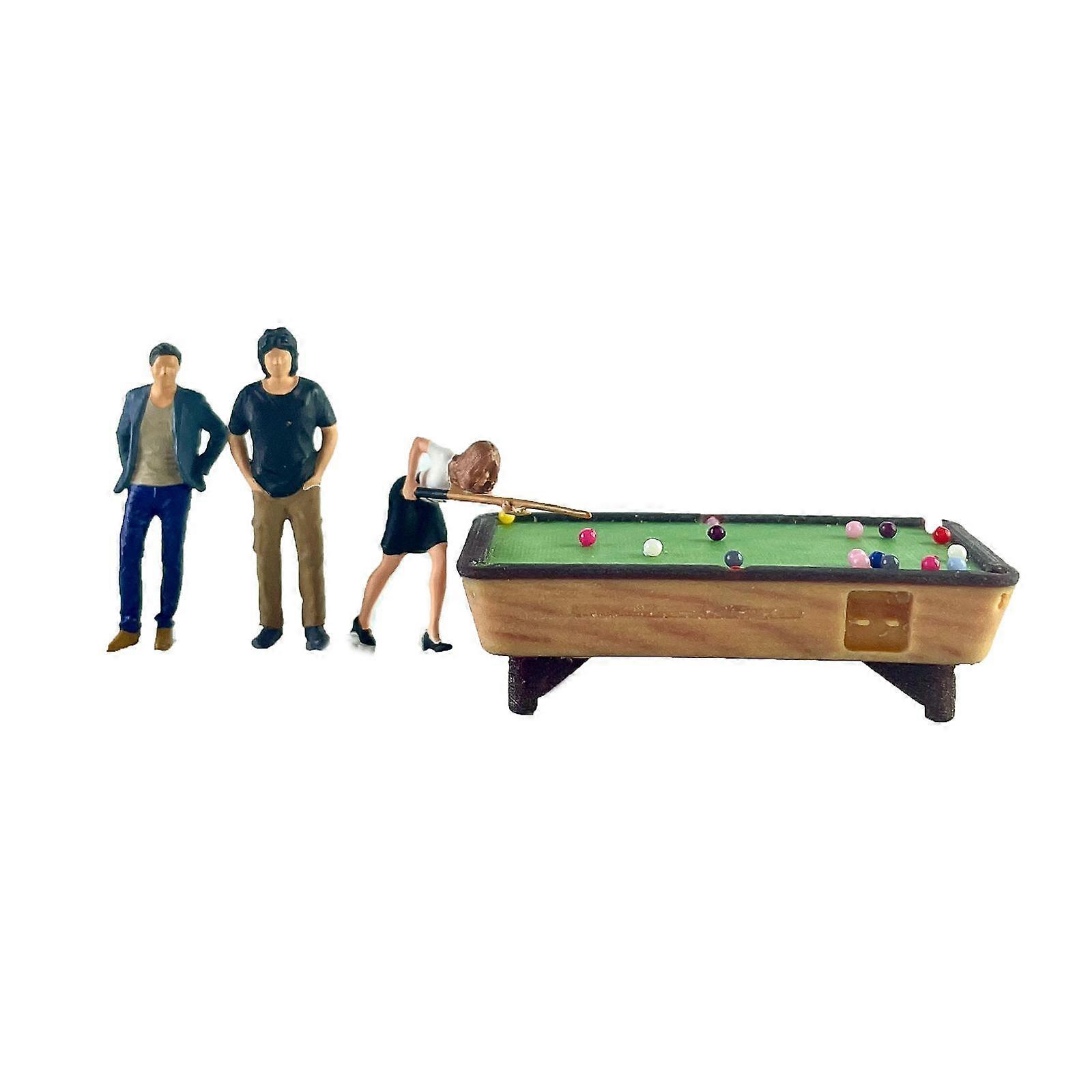 Mini Billiards Model Set S Gauge Layout Movie Props 1:64 People Figure Model