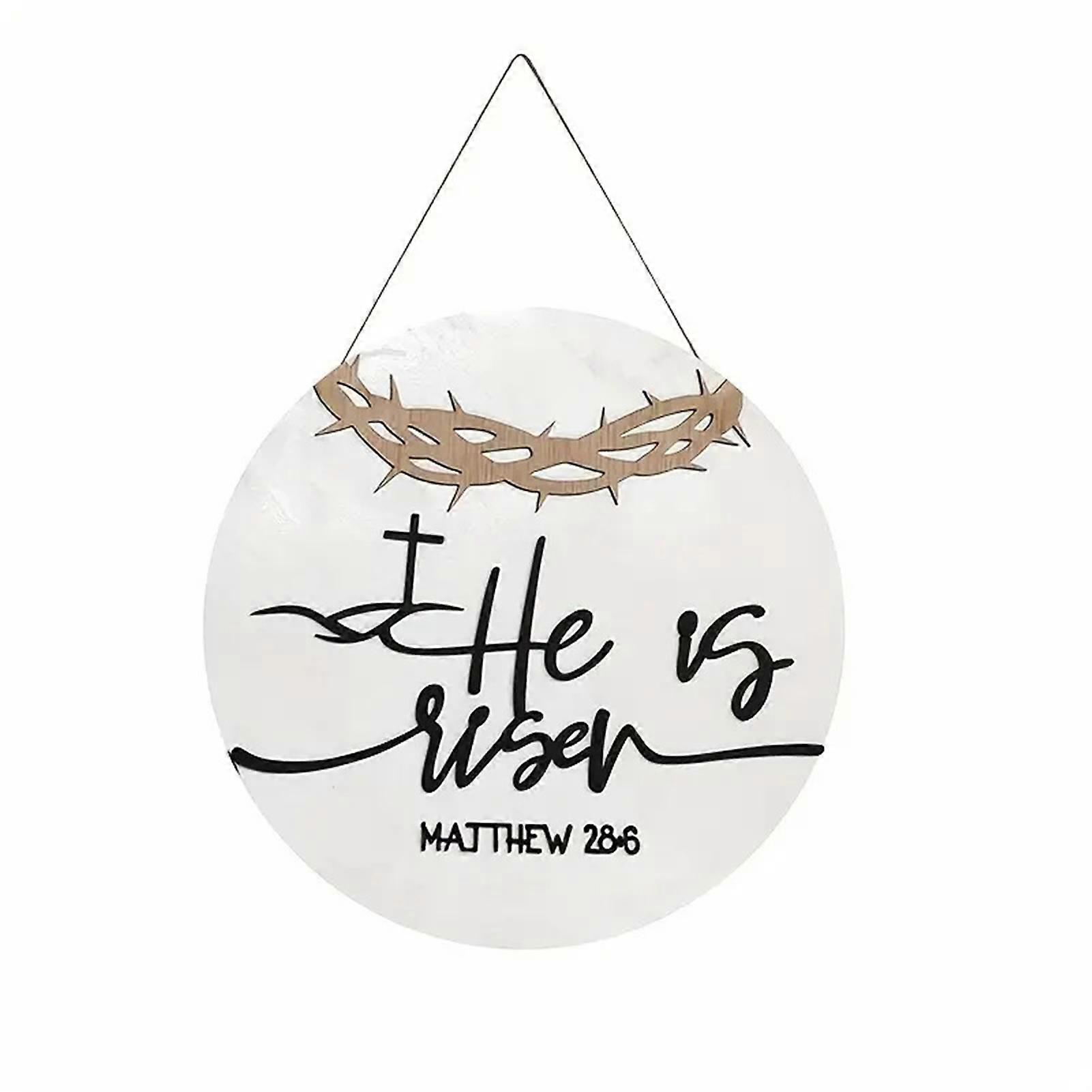 Easter Door Sign Round Hanging Pendant with Lanyard Easy to Hang Smooth Edge Burr Free Hanging Ornament Easter Decor