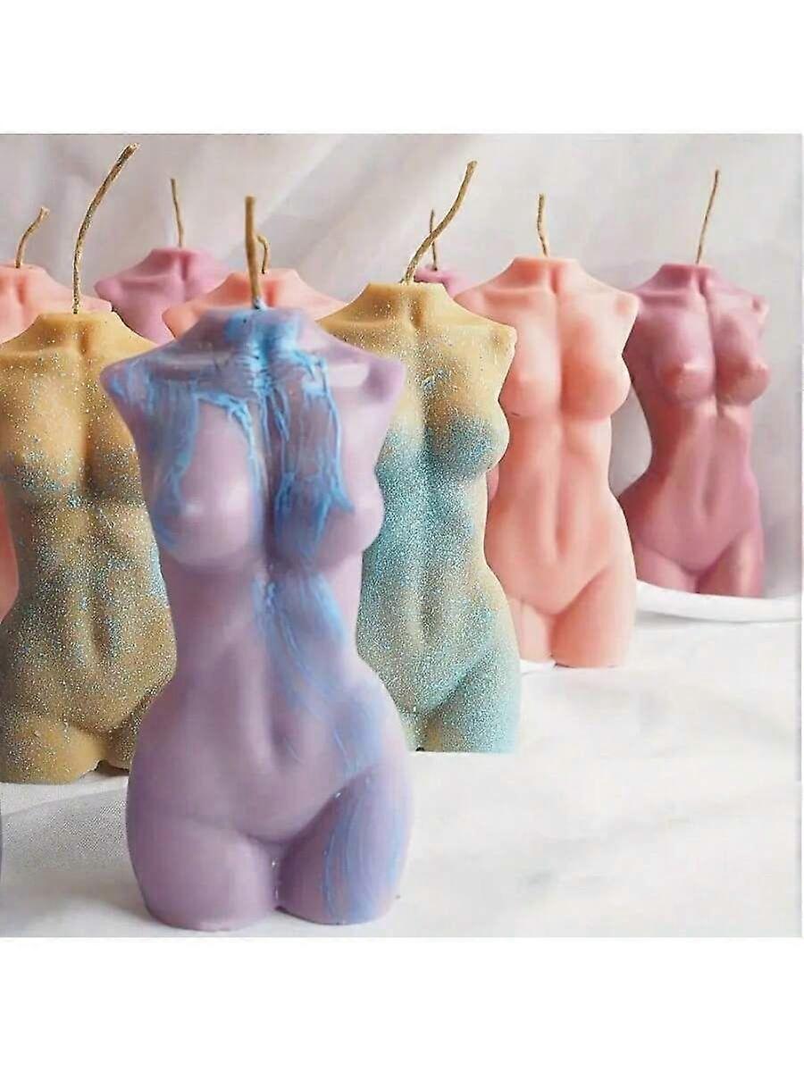 Mandlig og kvindelig figur stearinlysform, tyk harpiks lerform, 3D silikoneform til stearinlys aromaterapi, DIY sæbelys gips kunst boligindretning