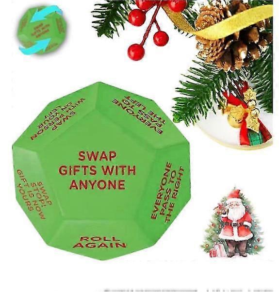 Dice,Santa Swap Gift Exchange Dice, 2025 New Christmas Exchange Dice Game, Christmas Party Gift Exchange Dice Game, 12 Different Sides