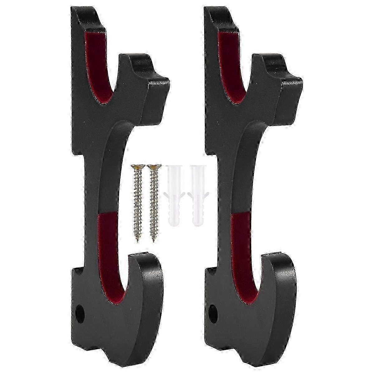 Väggfäste för svärd, 2/set, 1-nivå, vadderad krok, katanahållare, justerbar upphängning för samurajsvärd