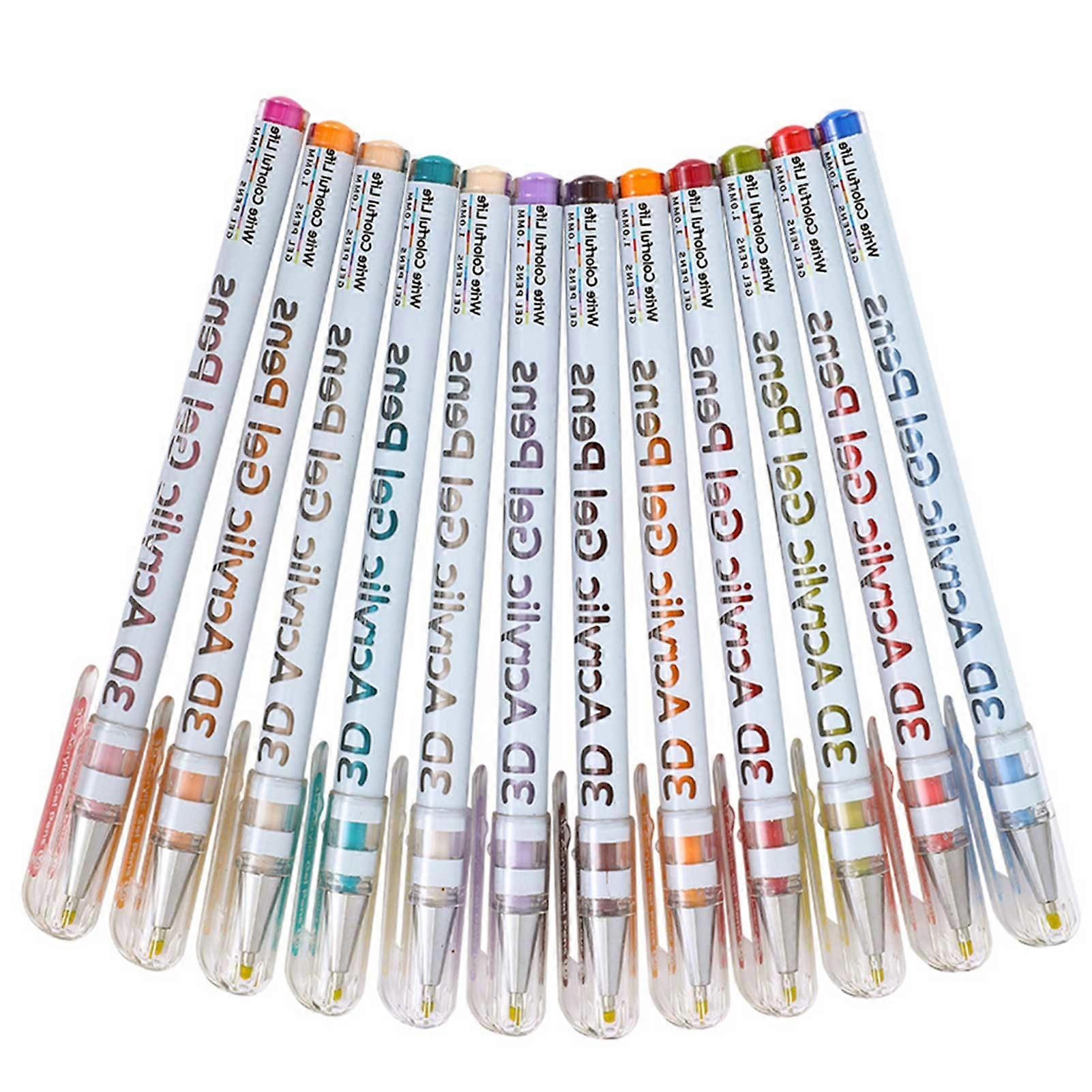 12/24 Colors Assorted Color Inks Pens Quick Dry Journaling Pens School Office Stationery Supplies