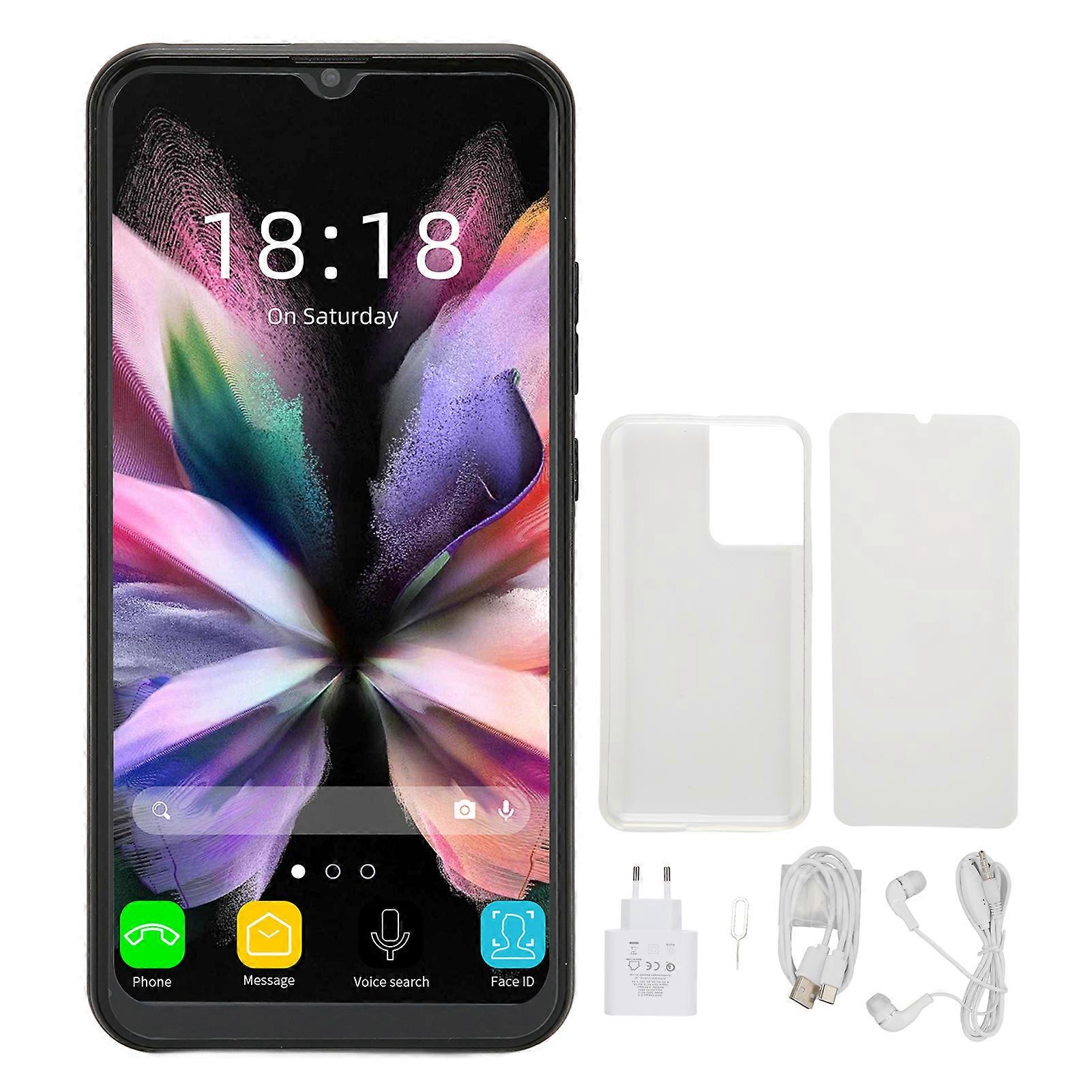 6.53" HD Android 12 Smartphone, 8GB RAM, 64GB ROM, 24MP Camera, Dual SIM, EU Plug