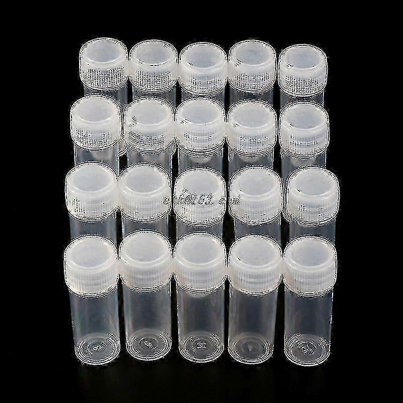 Plastic Test Tubes Vials Sample Container Powder Craft Screw Cap Bottles