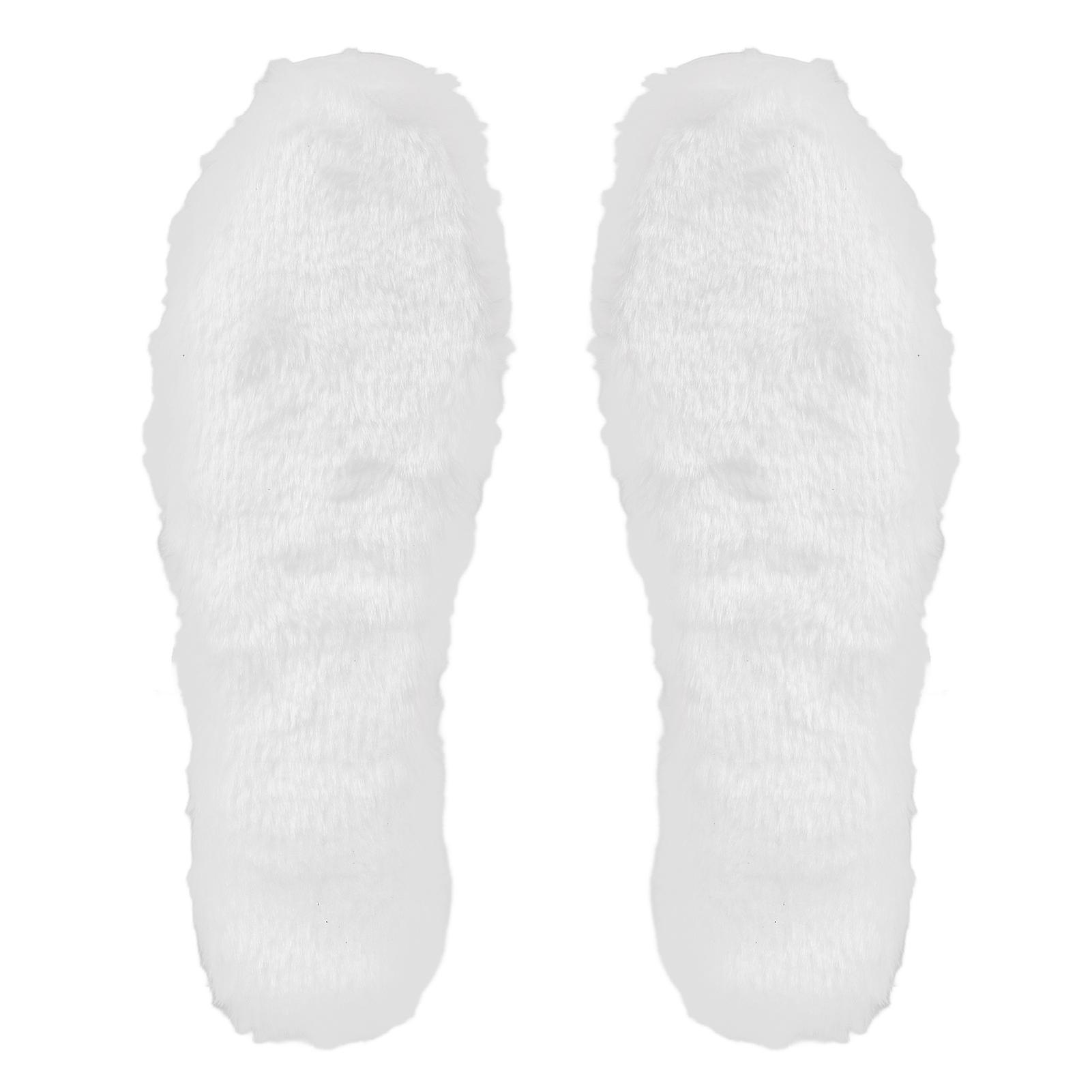 Soft White Plush Insoles Keep Warm Thicken Shoe Pad Inserts for Rain Boots Snow Boots Running Shoes