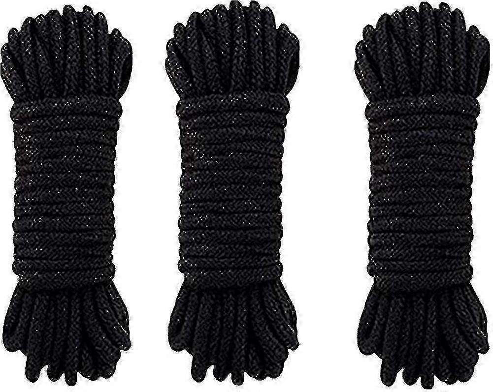 3 Pack Soft Cotton Rope - 10m/8mm Thick Cotton Thread (3 Black) Gift