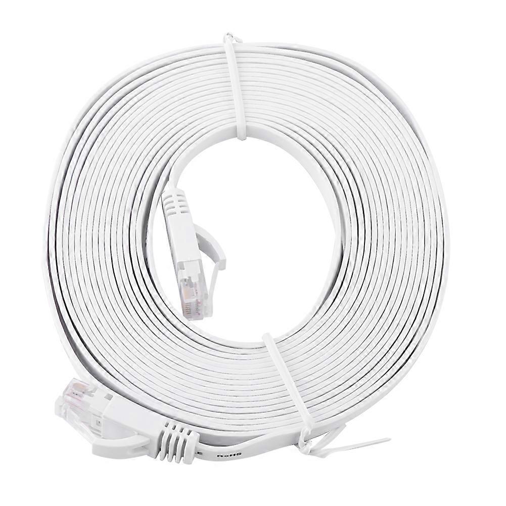RJ45 CAT6 Ethernet Network Flat LAN Cable UTP Patch Router Cables 1000M White 5meters