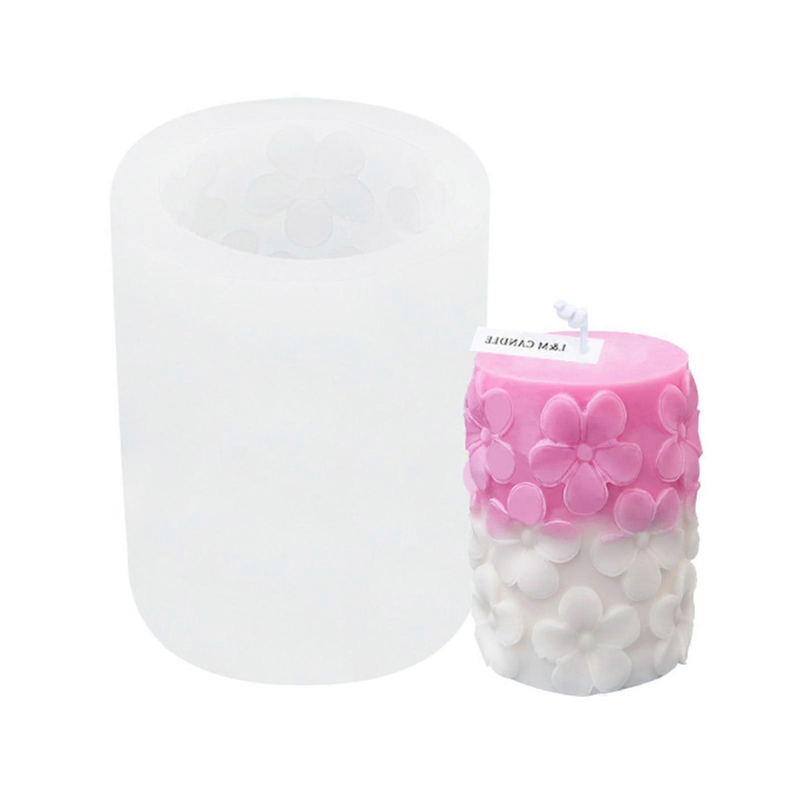 3D Cylinder Candle Silicones Molds for Epoxy Resins 3D Flower Butterfly Pattern Candle Silicones Molds for Candle Soap