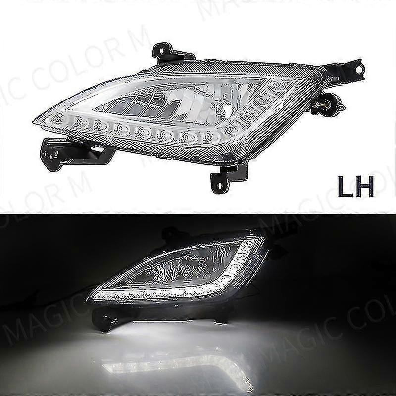 Phares Pour Hyundai Pour Elantra Pour GT I30 2012-2016 DRL Antibrouillard Couvre Feux De Jour Voiture Pare-chocs Avant Antibrouillard Assemblage 12V Feux Avants Auto (Couleur