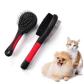 Pet Grooming Brush Cat Dog dobbeltsidig kam for lang kort hårfjerning kam