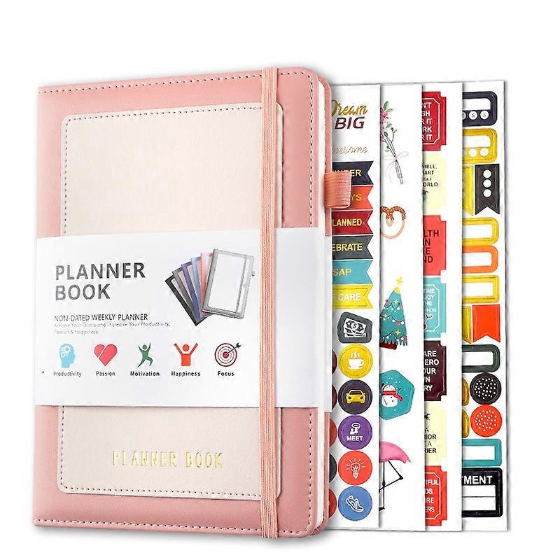 YMX-018 A5 Weekly Plan Monthly Plan Book Self-Regulation Strap Notebook With Stickers