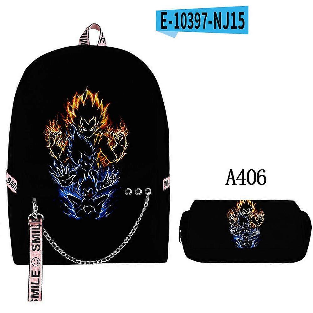 Goku Backpack Dragon Ball 3D Backpack + Double Pen Bag Set Backpack