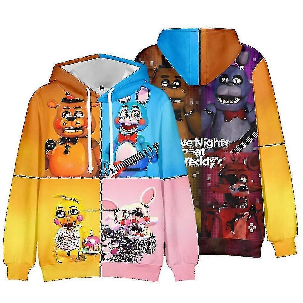 خمس ليال في فريدي 3D طباعة الاطفال هوديس مقنعين قميص من النوع الثقيل Fnaf كم طويل البلوز البلوز هودي قمم
