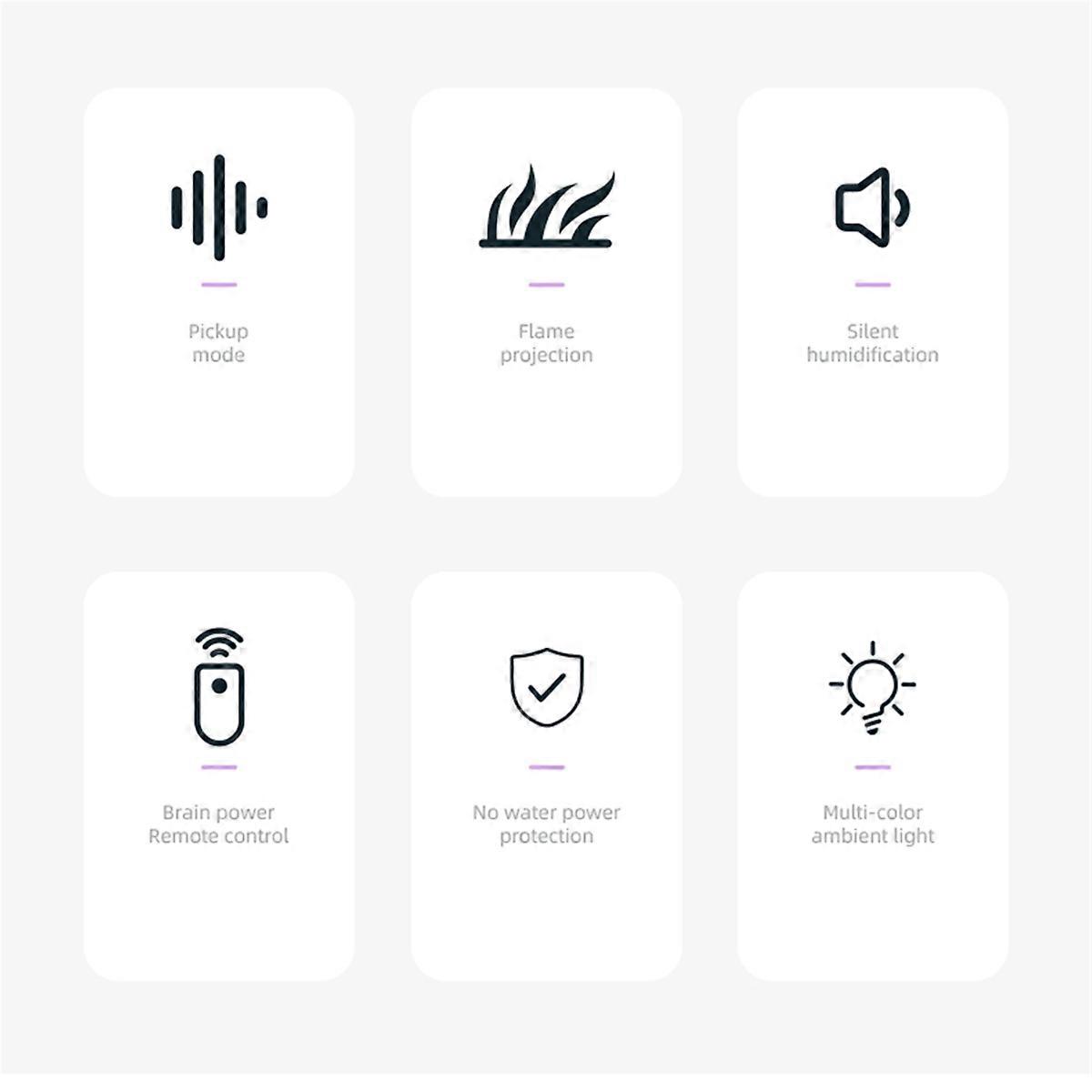 Simulated Flame Aromatherapy Machine Remote Control 7-Color Lighting Timing Mute Humidification Per