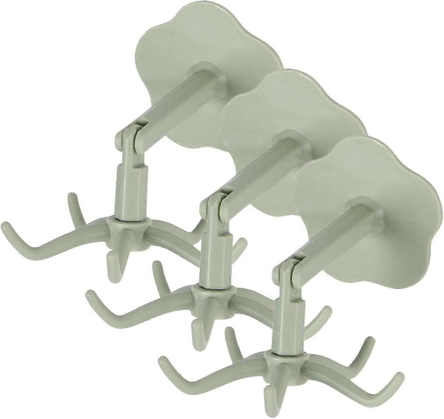 3 Pcs 360 Rotating Folding Hook Self-adhesive 180 Degrees Vertical Flip Hook Waterproof Utility Hook