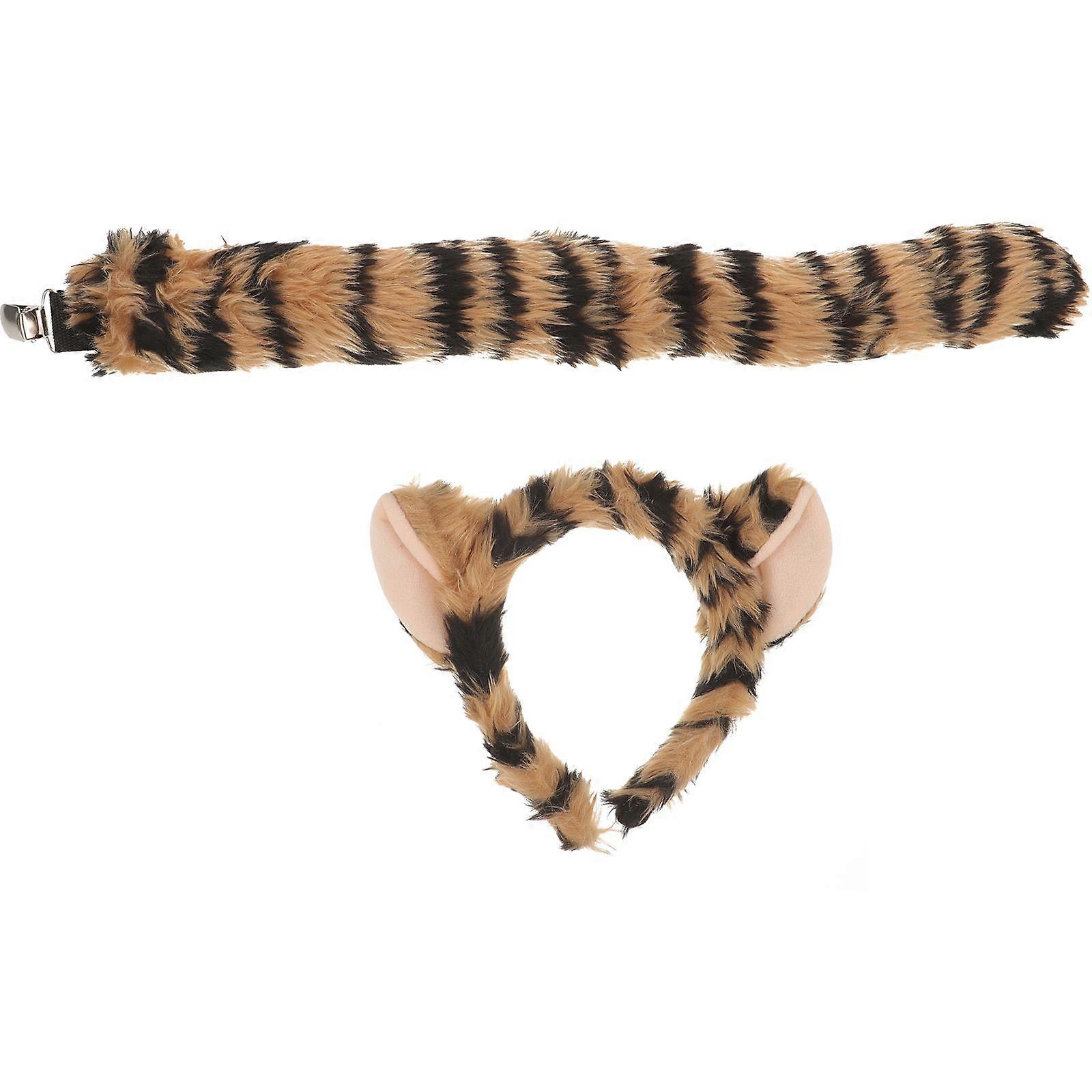 1 ensemble d’oreilles d’animal bandeau de cheveux fourrure queue Prop Party Bandeau Cosplay Costume Accessoires pour jeu de rôle Performance